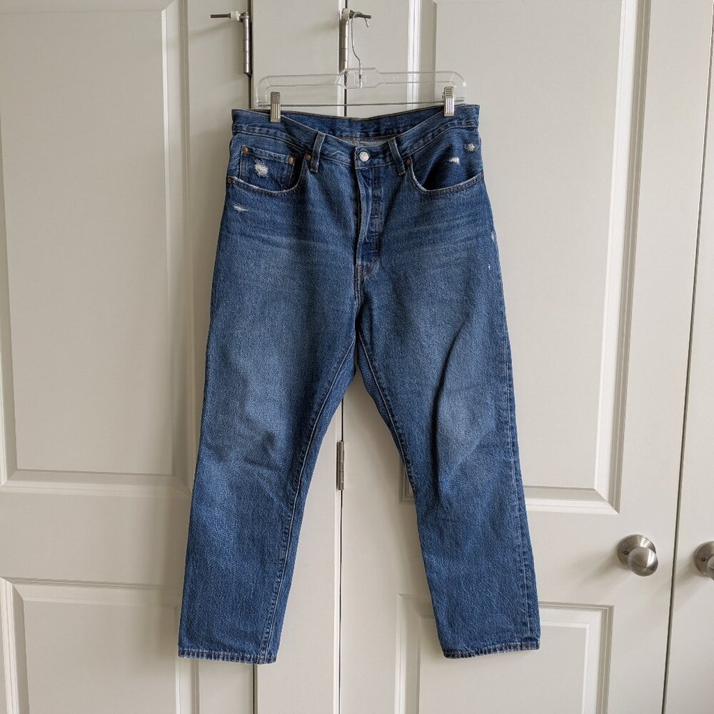 Levis 501 Jeans 34 Waist High Rise Straight Leg Button Fly 100% Cotton Denim